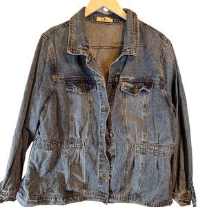 GJean Original Vtg 80s Cropped Denim Jacket Womes 2X